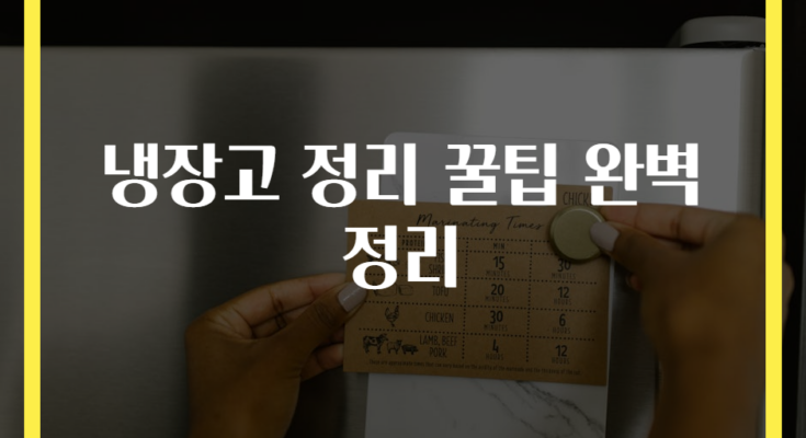 냉장고 정리 꿀팁 완벽정리