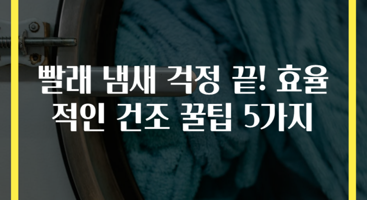 빨래 냄새 걱정 끝! 효율적인 건조 꿀팁 5가지