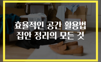 효율적인 공간 활용법 집안 정리의 모든 것